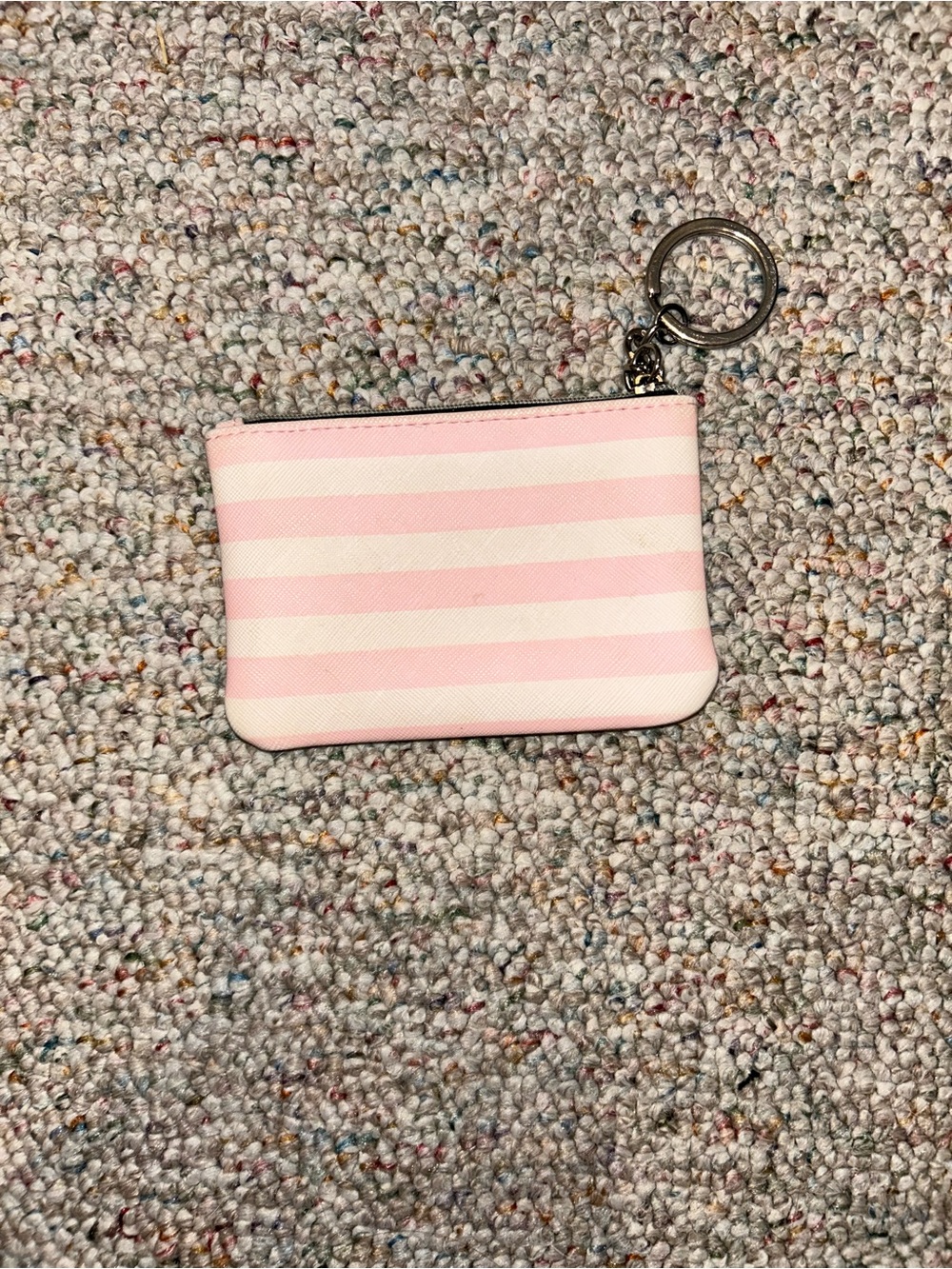 Victoria's Secret Pink and Cream Striped Key Pouch
